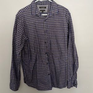 Banana Republic flannel, blue and yellow